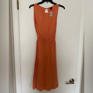 Ann Taylor coral jersey tie back dress